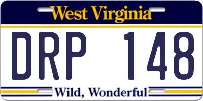 WV license plate DRP148