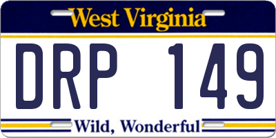 WV license plate DRP149