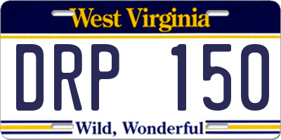 WV license plate DRP150
