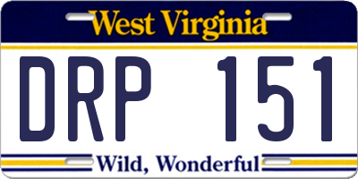 WV license plate DRP151