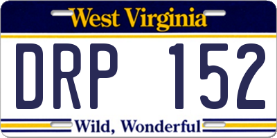 WV license plate DRP152