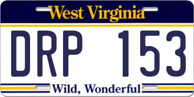 WV license plate DRP153