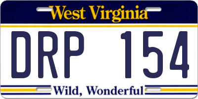 WV license plate DRP154