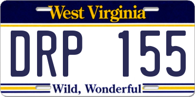 WV license plate DRP155