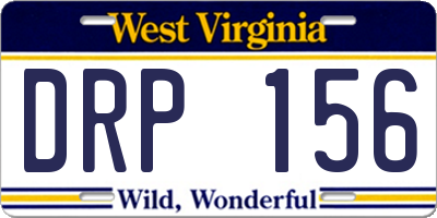 WV license plate DRP156