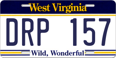 WV license plate DRP157