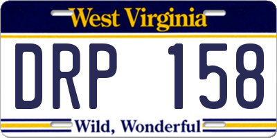 WV license plate DRP158