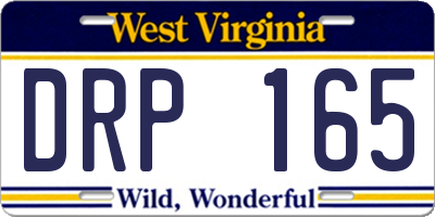 WV license plate DRP165
