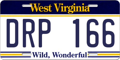 WV license plate DRP166