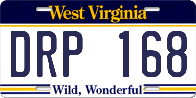 WV license plate DRP168