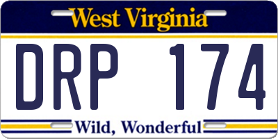 WV license plate DRP174