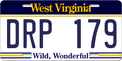 WV license plate DRP179