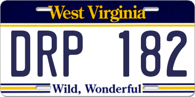 WV license plate DRP182