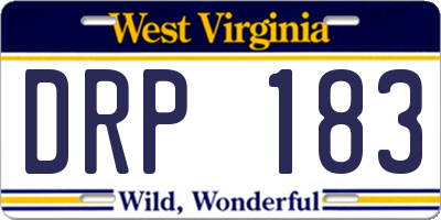 WV license plate DRP183