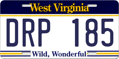 WV license plate DRP185