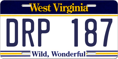 WV license plate DRP187