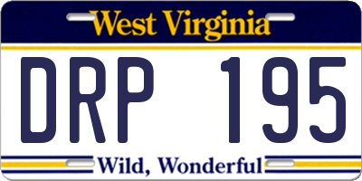 WV license plate DRP195