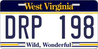 WV license plate DRP198