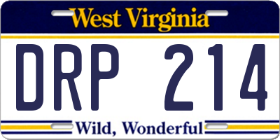 WV license plate DRP214