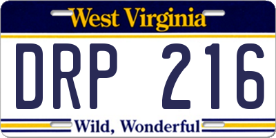WV license plate DRP216