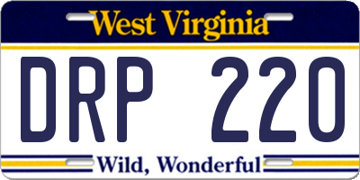 WV license plate DRP220