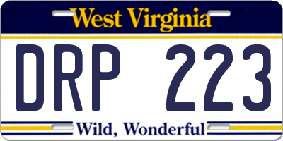 WV license plate DRP223