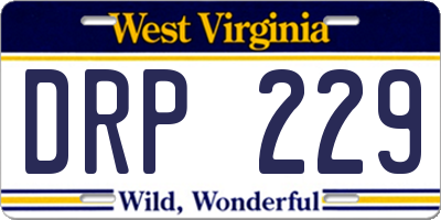 WV license plate DRP229