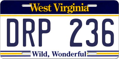 WV license plate DRP236