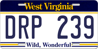 WV license plate DRP239