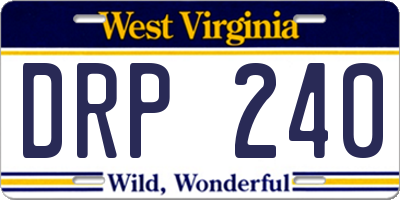 WV license plate DRP240