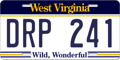 WV license plate DRP241