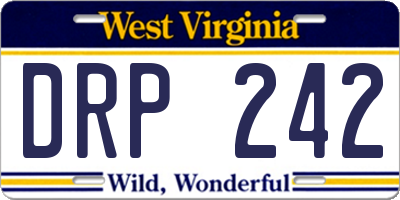 WV license plate DRP242