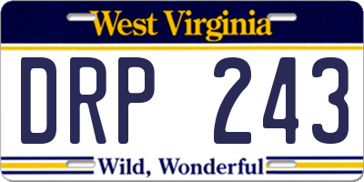 WV license plate DRP243