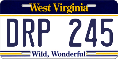 WV license plate DRP245