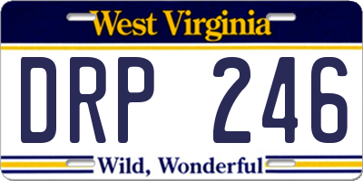 WV license plate DRP246