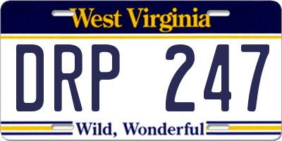 WV license plate DRP247