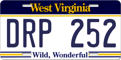 WV license plate DRP252