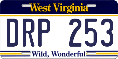 WV license plate DRP253
