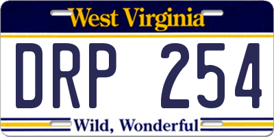 WV license plate DRP254