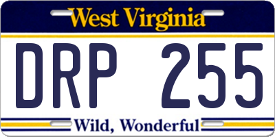 WV license plate DRP255