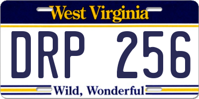 WV license plate DRP256