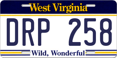 WV license plate DRP258