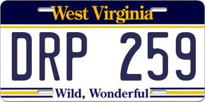 WV license plate DRP259