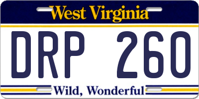 WV license plate DRP260