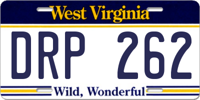 WV license plate DRP262