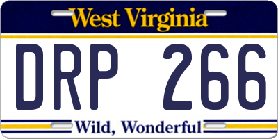 WV license plate DRP266