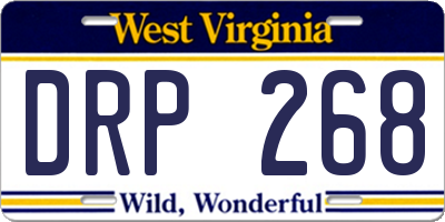 WV license plate DRP268