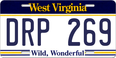 WV license plate DRP269