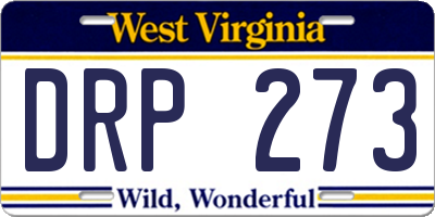 WV license plate DRP273