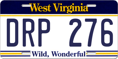 WV license plate DRP276